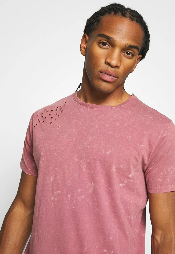 Brave Soul GENKO - Print T-shirt - Pink Acid Wash - Image 4