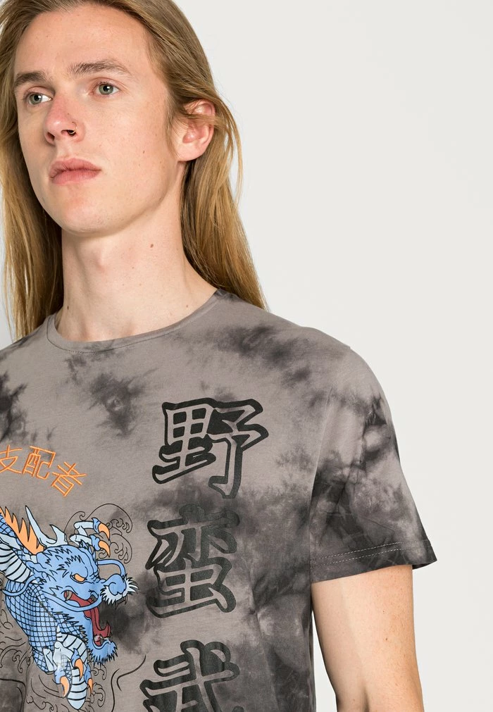 Brave Soul SHINZO - Print T-shirt - Grey - Image 5