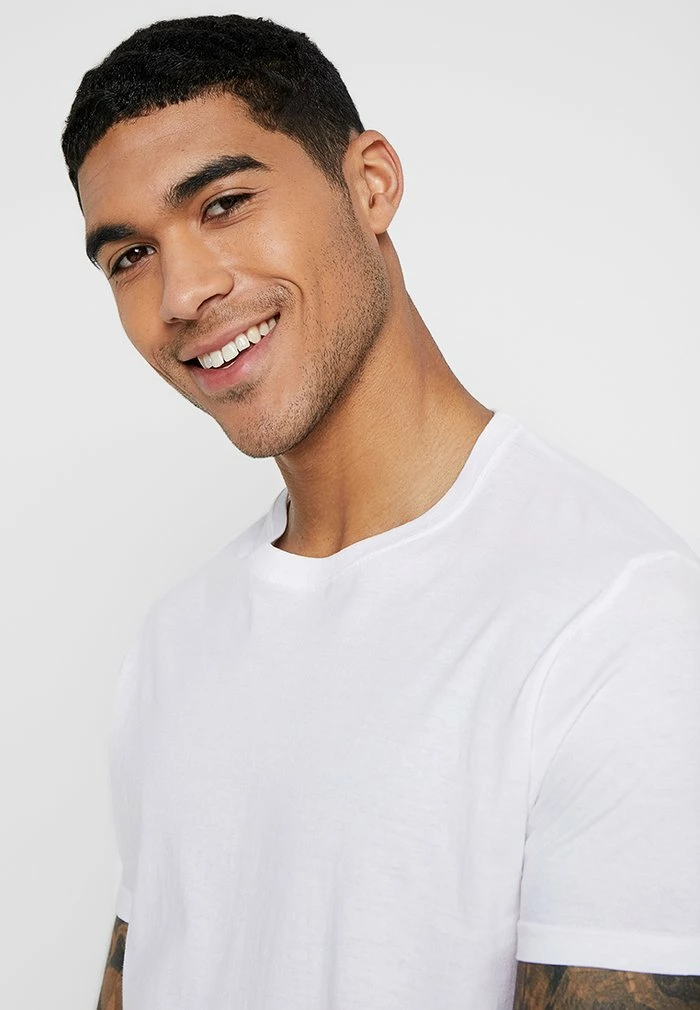 Brave Soul HARRISB 5 PACK - Basic T-shirt - White/khaki/lt Grey Marl/stone/baby Blue - Image 4