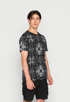 Brave Soul MELTON - Print T-shirt - Black