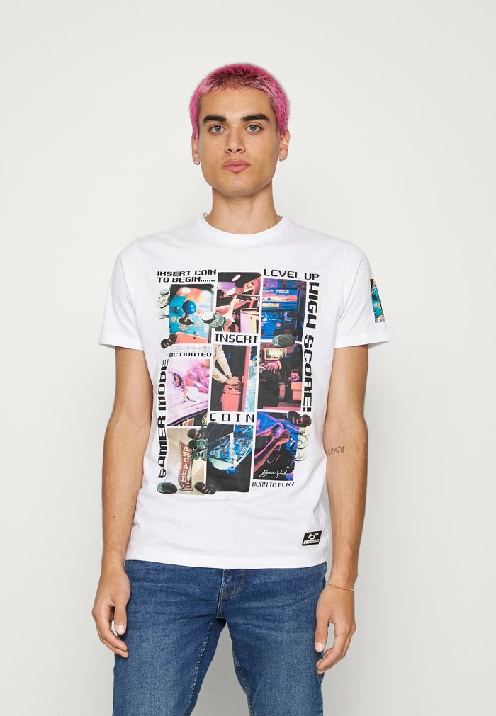 Brave Soul Print T-shirt - Optic White/multicolour