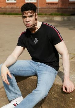 Brave Soul Print T-shirt - Jet Black/optic White