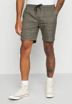 Brave Soul Shorts - Black/grey/red Check