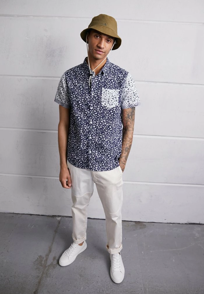 Brave Soul AZALIA - Shirt - Navy/optic White