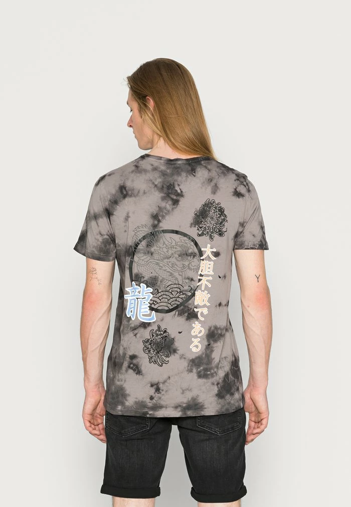 Brave Soul SHINZO - Print T-shirt - Grey - Image 3