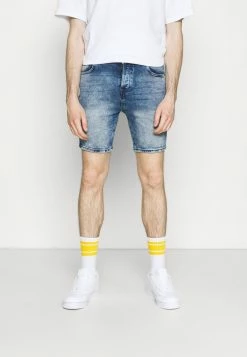 Brave Soul HALSALL - Denim Shorts - Light Blue