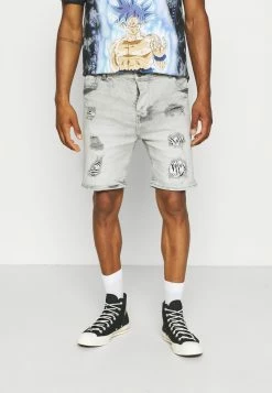 Brave Soul ANGOLA - Denim Shorts - Light Grey