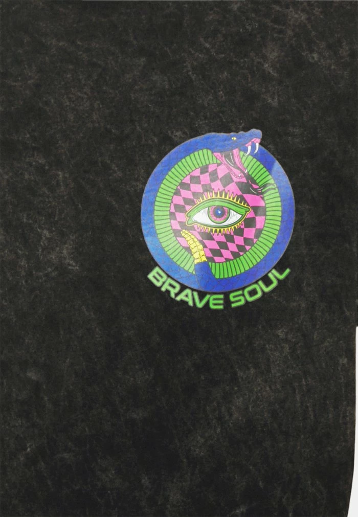 Brave Soul Print T-shirt - Black - Image 6