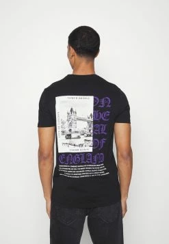 Brave Soul Print T-shirt - Jet Black/multicolour