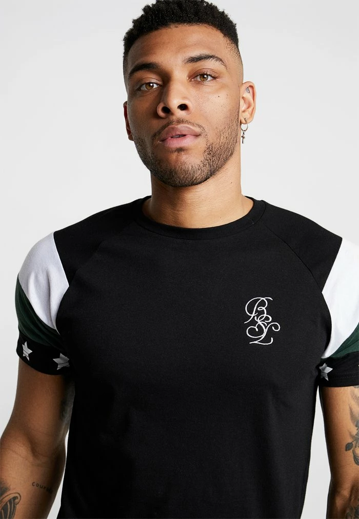 Brave Soul STAR - Print T-shirt - Black Combo - Image 4