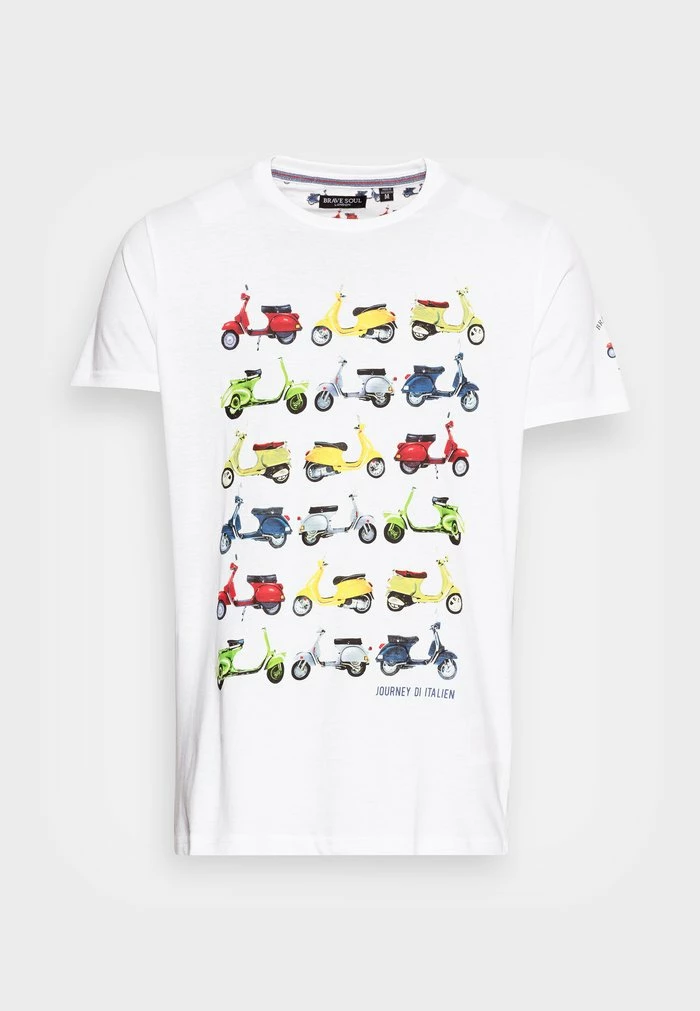 Brave Soul TRAVEL - Print T-shirt - Optic White - Image 4