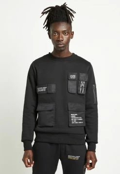 Brave Soul Sweatshirt - Jet Black/white