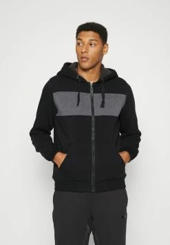 Brave Soul ANDROMED - Zip-up Sweatshirt - Black/charcoal Marl