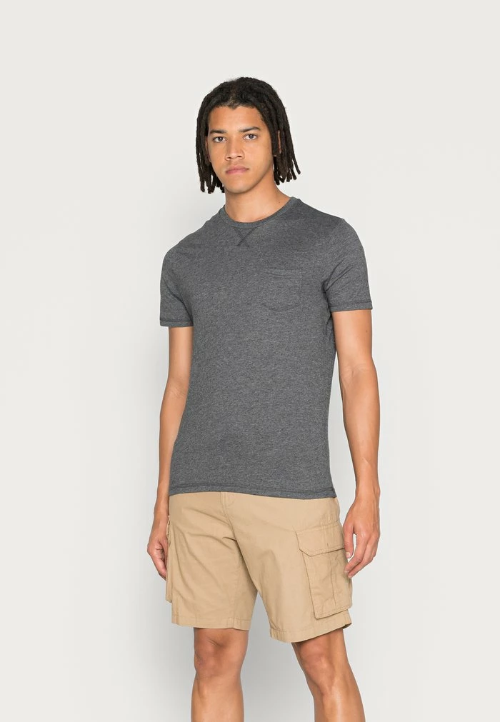 Brave Soul ARKHAMP - Basic T-shirt - Dark Grey