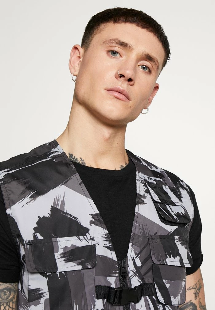 Brave Soul BODEN - Waistcoat - Black/grey - Image 4