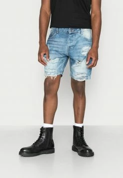 Brave Soul DUKE - Denim Shorts - Dark Blue