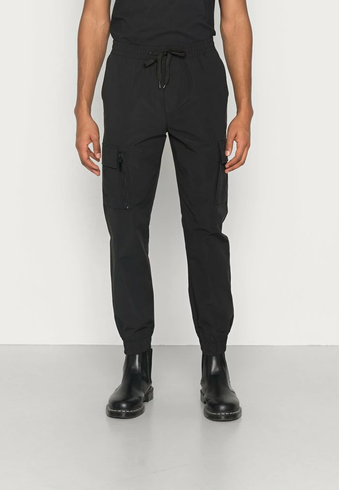 Brave Soul TEXAS - Cargo Trousers - Black