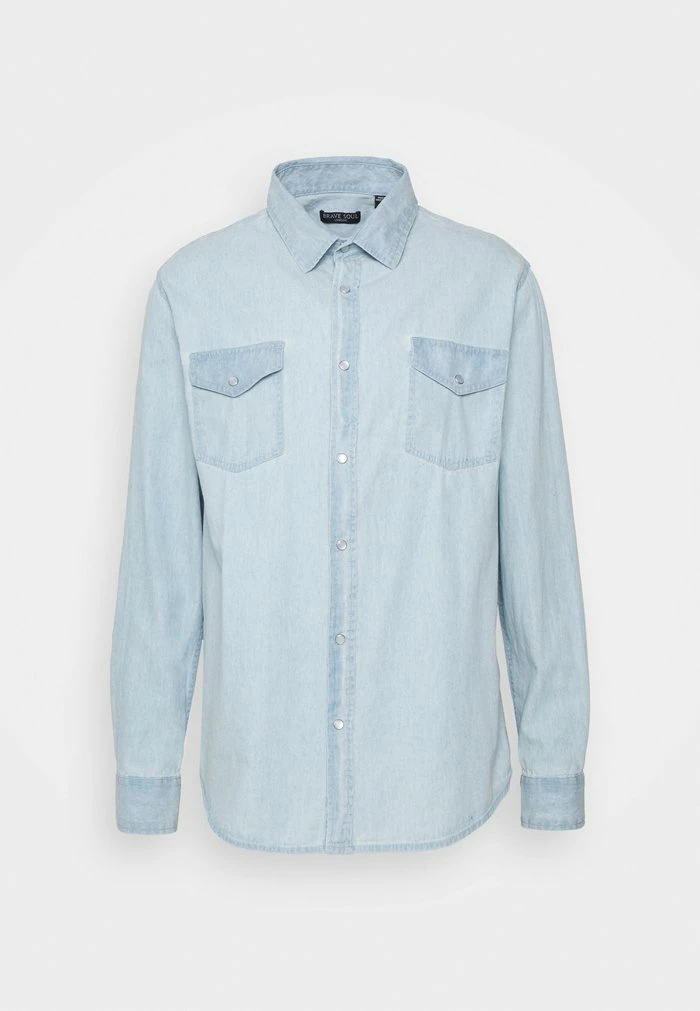 Brave Soul GIDDENS - Shirt - Light Blue Denim