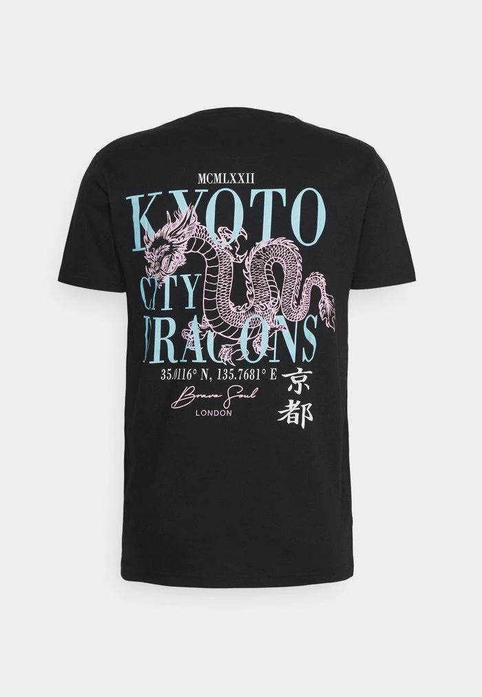 Brave Soul GION - Print T-shirt - Jet Black 4 Brave Soul GION - Print T-shirt - Jet Black - Image 2