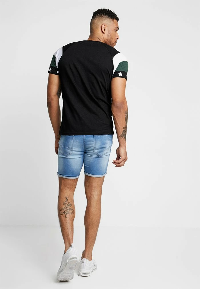 Brave Soul STAR - Print T-shirt - Black Combo - Image 3