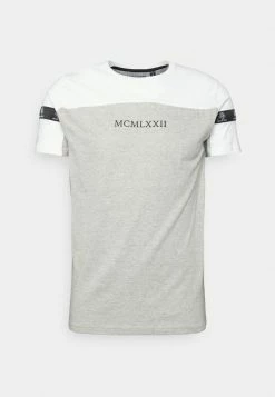 Brave Soul Basic T-shirt - White/grey Marl