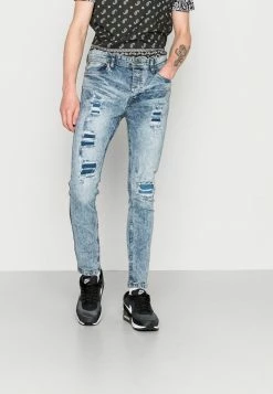 Brave Soul TOBYMB - Jeans Skinny Fit - Mid Blue Acid Wash
