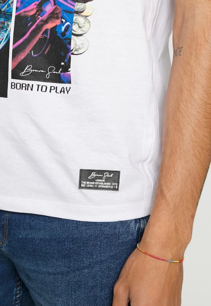 Brave Soul Print T-shirt - Optic White/multicolour - Image 6