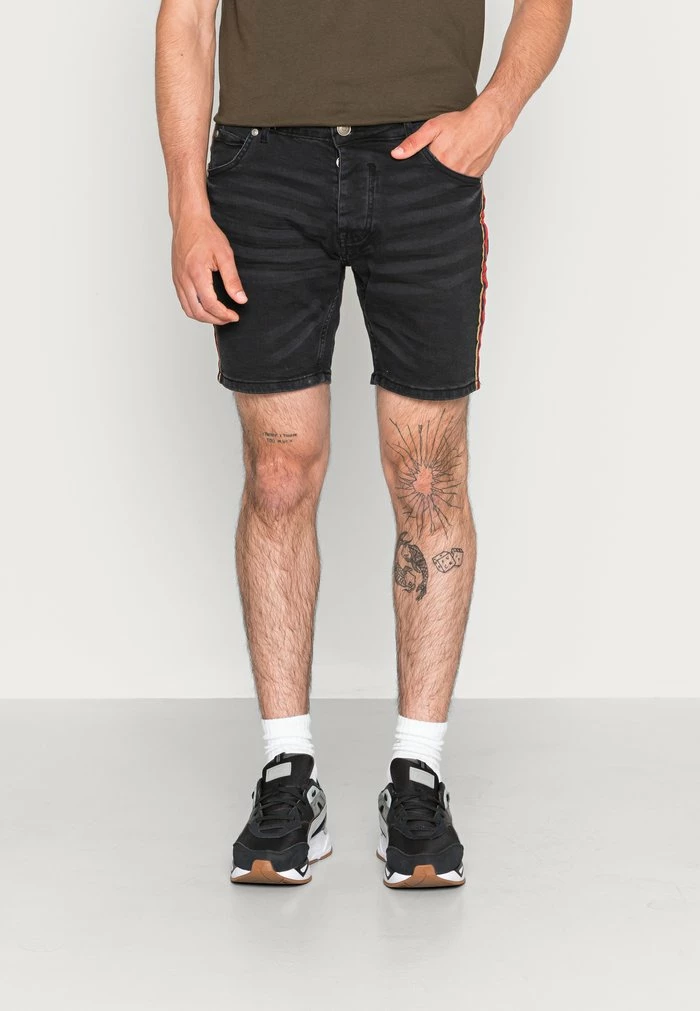 Brave Soul DORIAN - Denim Shorts - Charcoal