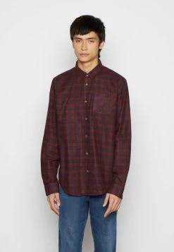 Brave Soul NILTON - Shirt - Navy/burgundy