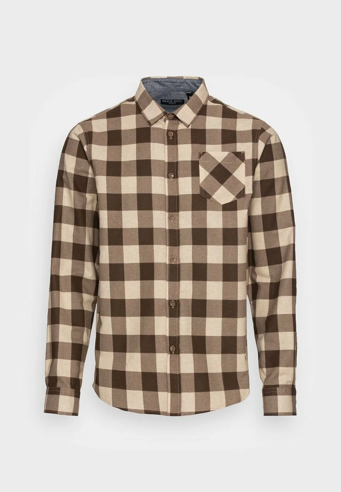 Brave Soul JACK - Shirt - Chocolate/beige