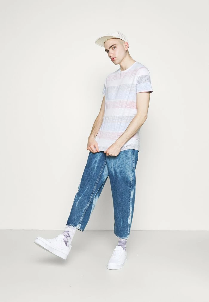 Brave Soul RANGE - Print T-shirt - Optic White/rich Navy/red/turquoise - Image 2