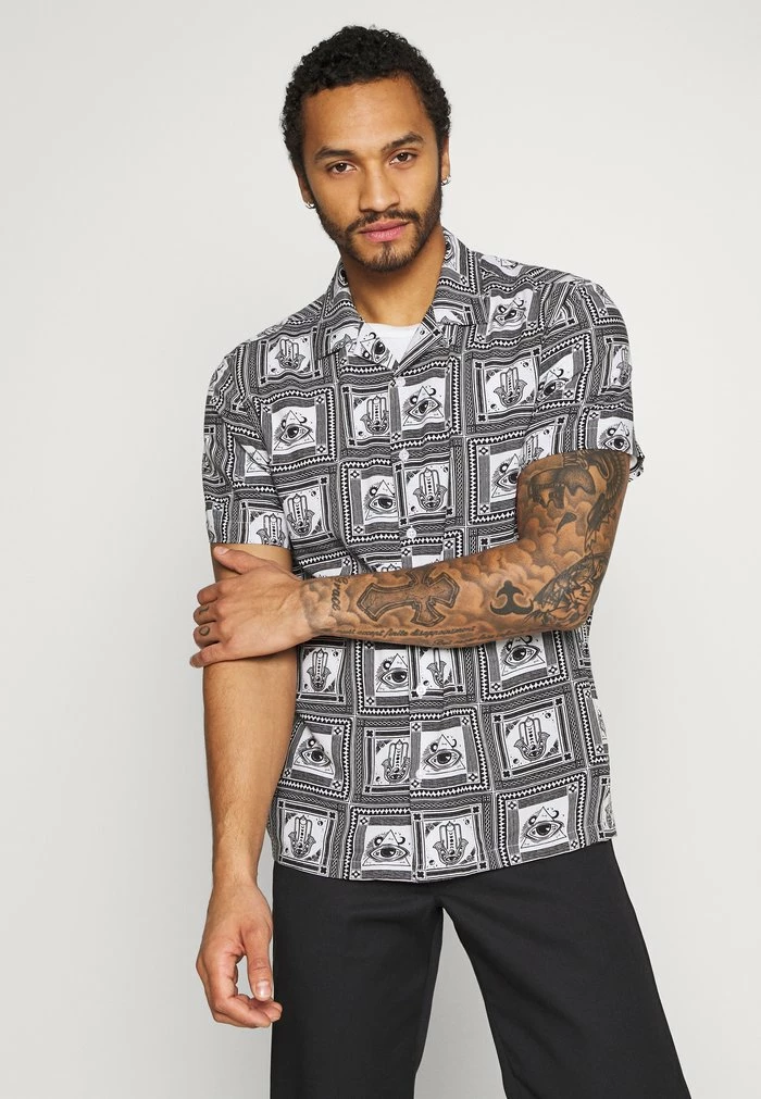 Brave Soul MOSAIC - Shirt - Black/white