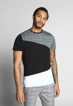 Brave Soul GARFISH - Print T-shirt - Black/white