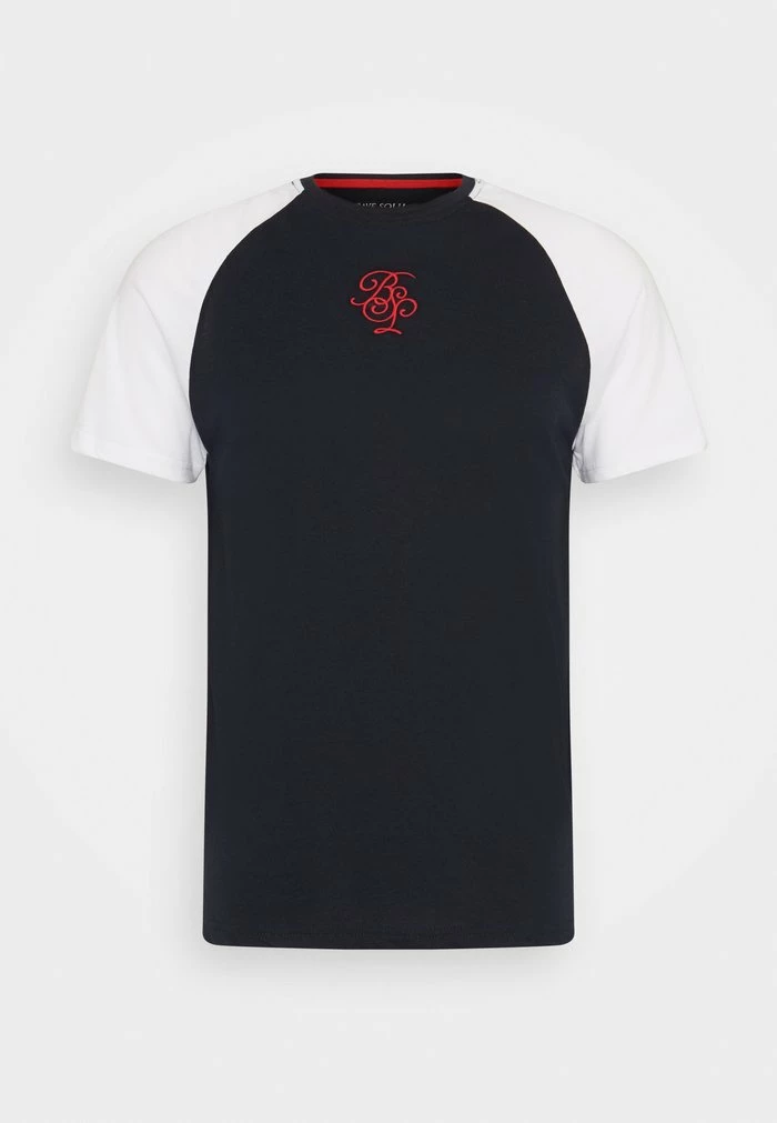 Brave Soul ANDRE - Print T-shirt - Rich Navy/optic White/red - Image 6