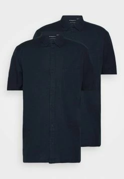 Brave Soul OBELISK 2 PACK - Shirt - Navy/ Optic White