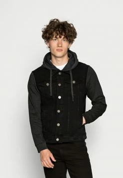 Brave Soul Denim Jacket - Black/ Dark Grey