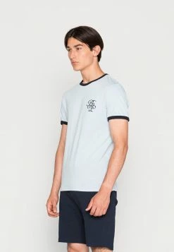 Brave Soul HALIUM - Print T-shirt - Light Blue