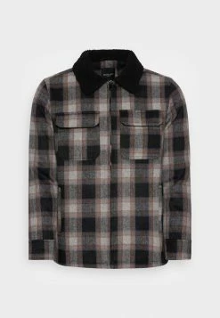 Brave Soul PELTON - Summer Jacket - Black/brown