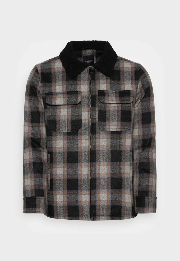 Brave Soul PELTON - Summer Jacket - Black/brown