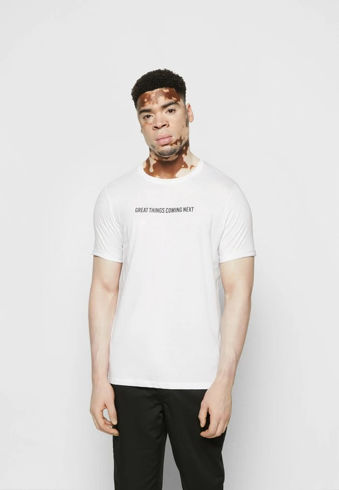 Brave Soul GREAT - Print T-shirt - Optic White/black - Image 3