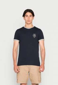 Brave Soul HALIUM - Print T-shirt - Dark Blue