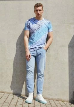 Brave Soul SHERBETB - Print T-shirt - Lilac/ Turq/ Black/ White