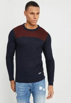 Brave Soul HERMES - Jumper - Dark Navy/dark Burgundy
