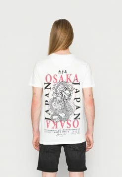 Brave Soul SHINTO - Print T-shirt - Optic White/multi Colour