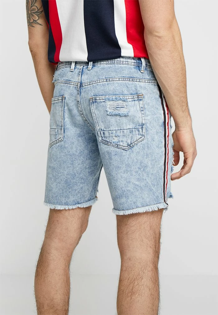 Brave Soul PABLO TAPE - Denim Shorts - Blue Denim - Image 6