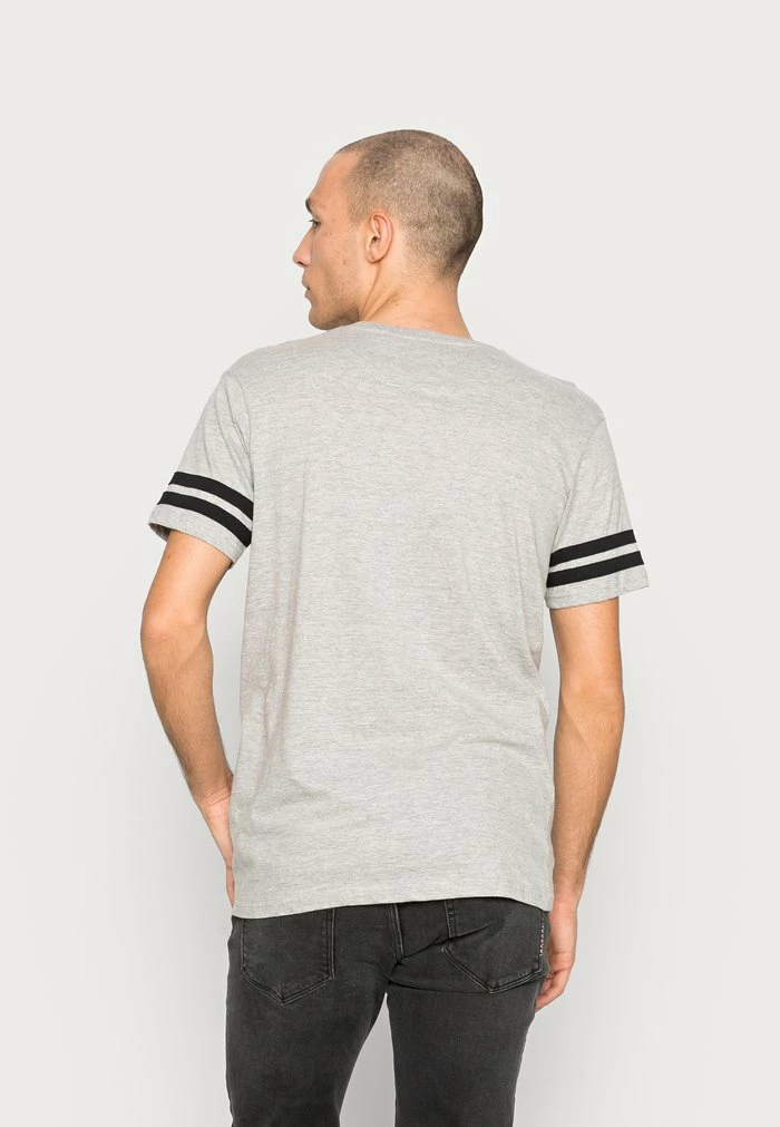 Brave Soul Basic T-shirt - Light Grey Marl/jet Black - Image 3