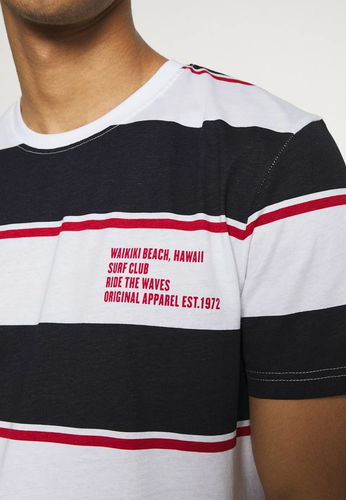 Brave Soul KOLOA - Print T-shirt - Optic White/dark Navy/red - Image 6