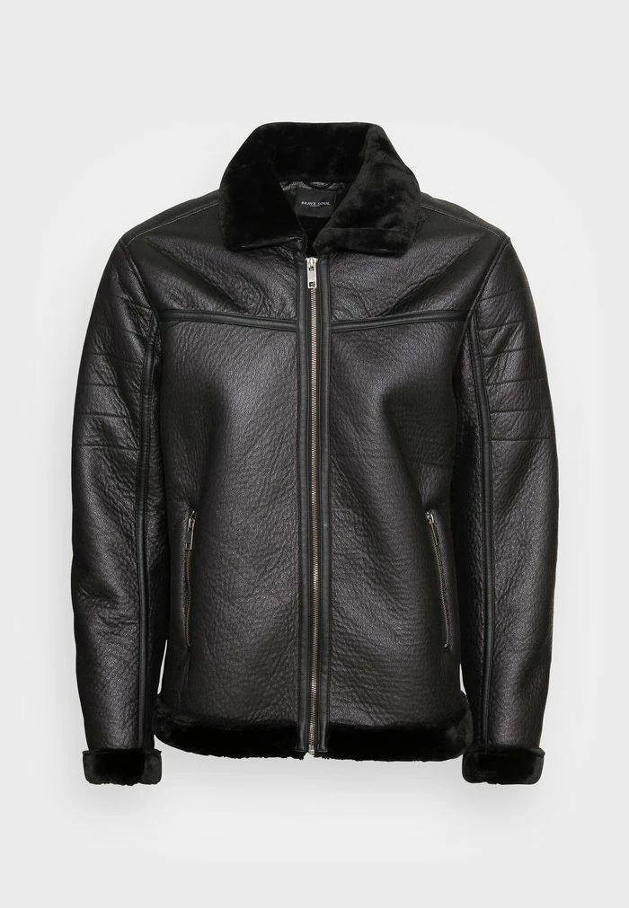 Brave Soul Faux Leather Jacket - Black - Image 4