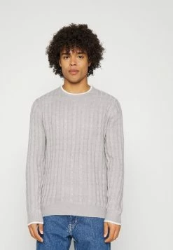 Brave Soul Jumper - Silver Grey Marl/ Vintage White