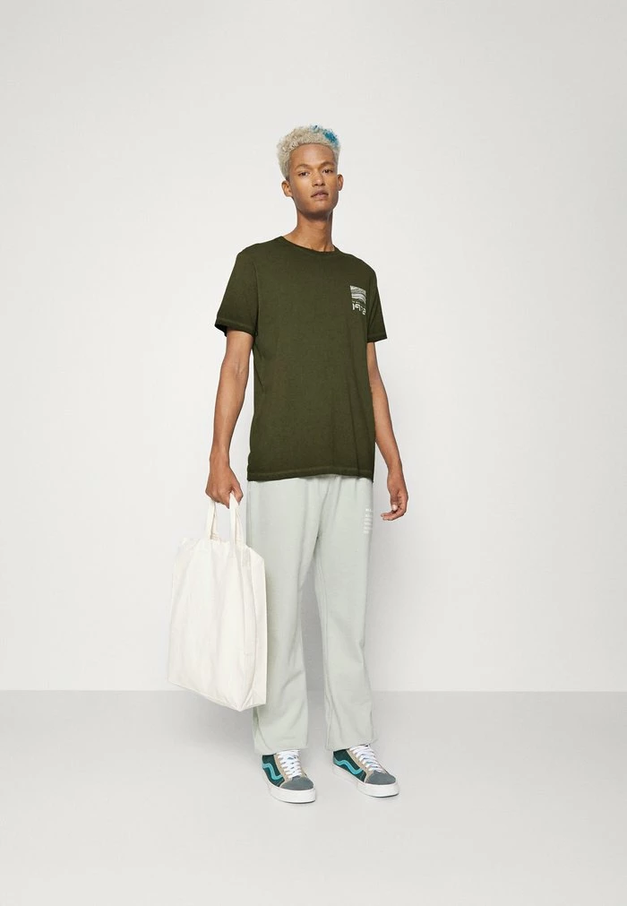 Brave Soul Print T-shirt - Olive Cool Wash - Image 2